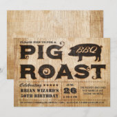 Invitation à l'anniversaire du rôti de porc vintag (Devant / Derrière)