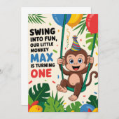 invitation à l'anniversaire du singe (Devant / Derrière)