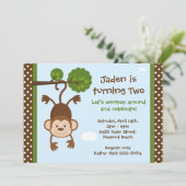 Invitation à l'anniversaire du singe (Debout devant)