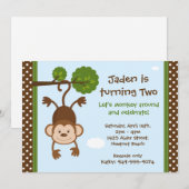 Invitation à l'anniversaire du singe (Devant / Derrière)