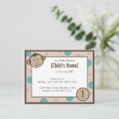 Invitation à l'anniversaire du singe (Debout devant)