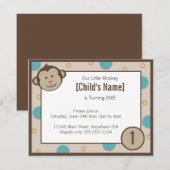 Invitation à l'anniversaire du singe (Devant / Derrière)