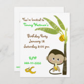 Invitation à l'anniversaire du singe (Devant / Derrière)