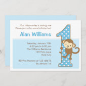 Invitation à l'anniversaire du singe 1er (Devant / Derrière)