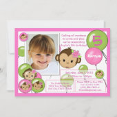 Invitation à l'anniversaire du singe citron vert r (Devant)