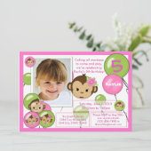 Invitation à l'anniversaire du singe citron vert r (Debout devant)