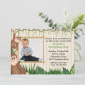 Invitation à l'anniversaire du singe de la jungle (Debout devant)