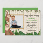Invitation à l'anniversaire du singe de la jungle (Devant / Derrière)