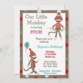 Invitation à l'anniversaire du singe de Sock (Devant)