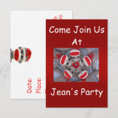 Invitation à l'anniversaire du singe de Sock (Devant / Derrière)