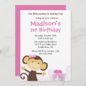 Invitation à l'anniversaire du singe doué (Devant / Derrière)