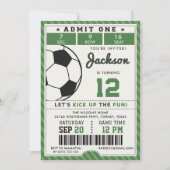 Invitation à l'anniversaire du soccer vert (Devant)