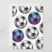 Invitation à l'anniversaire du soccer violet (Dos)