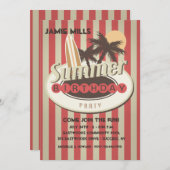 Invitation à l'anniversaire du surfeur (Devant / Derrière)