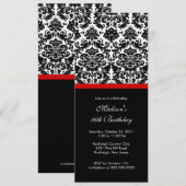 Invitation à l'anniversaire du Sweet sixteen Damas (Devant / Derrière)