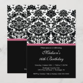 Invitation à l'anniversaire du Sweet sixteen Damas (Devant / Derrière)