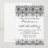 Invitation à l'anniversaire du Sweet sixteen de Da (Devant / Derrière)