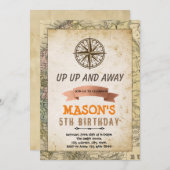 Invitation à l'anniversaire du thème de l'aventure (Devant / Derrière)