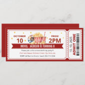 Invitation à l'anniversaire du ticket de cinéma (Devant / Derrière)
