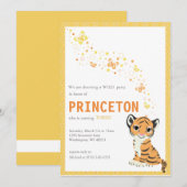 Invitation à l'anniversaire du tigre orange person (Devant / Derrière)