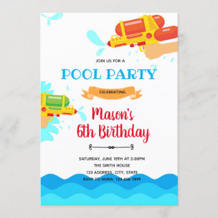 Invitation à l'anniversaire du toboggan aquatique