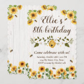Invitation à l'anniversaire du tournesol et de l'a (Devant / Derrière)