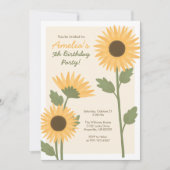 Invitation à l'anniversaire du tournesol pour la f (Devant)
