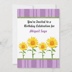 Invitation à l'anniversaire du tournesol pourpre e