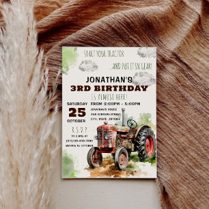 Invitation à l'anniversaire du tracteur