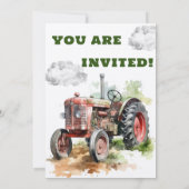 Invitation à l'anniversaire du tracteur (Dos)