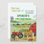 Invitation à l'anniversaire du tracteur agricole m (Devant / Derrière)