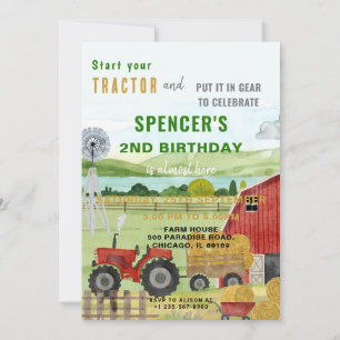 Invitation à l'anniversaire du tracteur agricole m