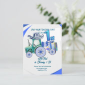 Invitation à l'anniversaire du tracteur modifiable (Debout devant)