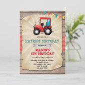 Invitation à l'anniversaire du tracteur rouge (Debout devant)