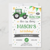 Invitation à l'anniversaire du tracteur vert (Devant)