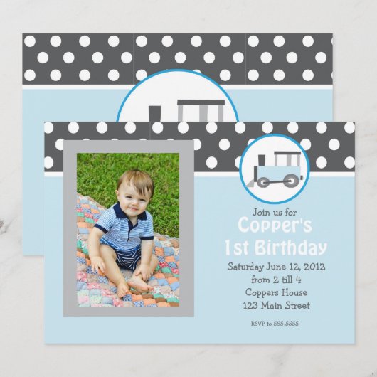 Invitation à l'anniversaire du train bleu (Devant / Derrière)