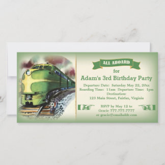 Invitation à l'anniversaire du train diesel vintag