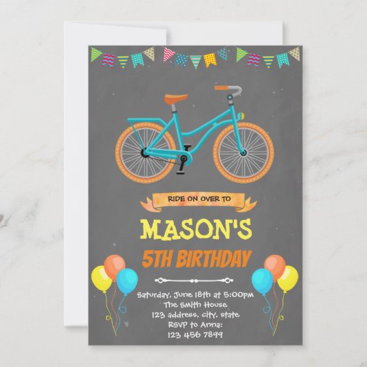 Invitation à l'anniversaire du vélo (Devant)