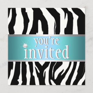Invitation à l'anniversaire du Zebra Turquoise