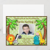 Invitation à l'anniversaire d'un animal de la jung (Devant / Derrière)