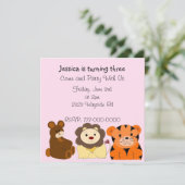 Invitation à l'anniversaire d'un animal mignon (Debout devant)