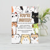 Invitation à l'anniversaire d'un animal mignon (Debout devant)