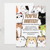 Invitation à l'anniversaire d'un animal mignon (Devant / Derrière)