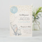 Invitation à l'anniversaire d'un éléphant pour son (Debout devant)