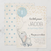 Invitation à l'anniversaire d'un éléphant pour son (Devant / Derrière)