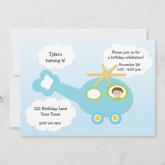 Invitation à l'anniversaire d'un hélicoptère (Devant)