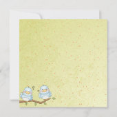 Invitation à l'anniversaire d'un oiseau jaune/bleu (Dos)