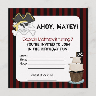Invitation à l'anniversaire d'un pirate