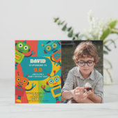 Invitation à l'anniversaire d'un robot avec photo (Debout devant)