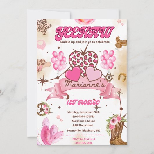 Invitation à l'anniversaire d'une fille, Rodéo Dis (Devant)